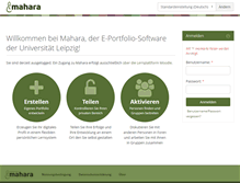 Tablet Screenshot of mahara.uni-leipzig.de